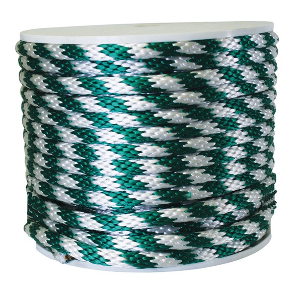 Koch Industries 5/8 in. D X 140 ft. L Green/White Solid Braided Poly Derby Rope
